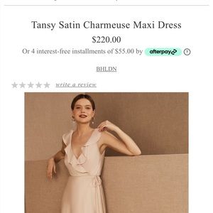 BHLDN Tansy Satin Dress - color oyster